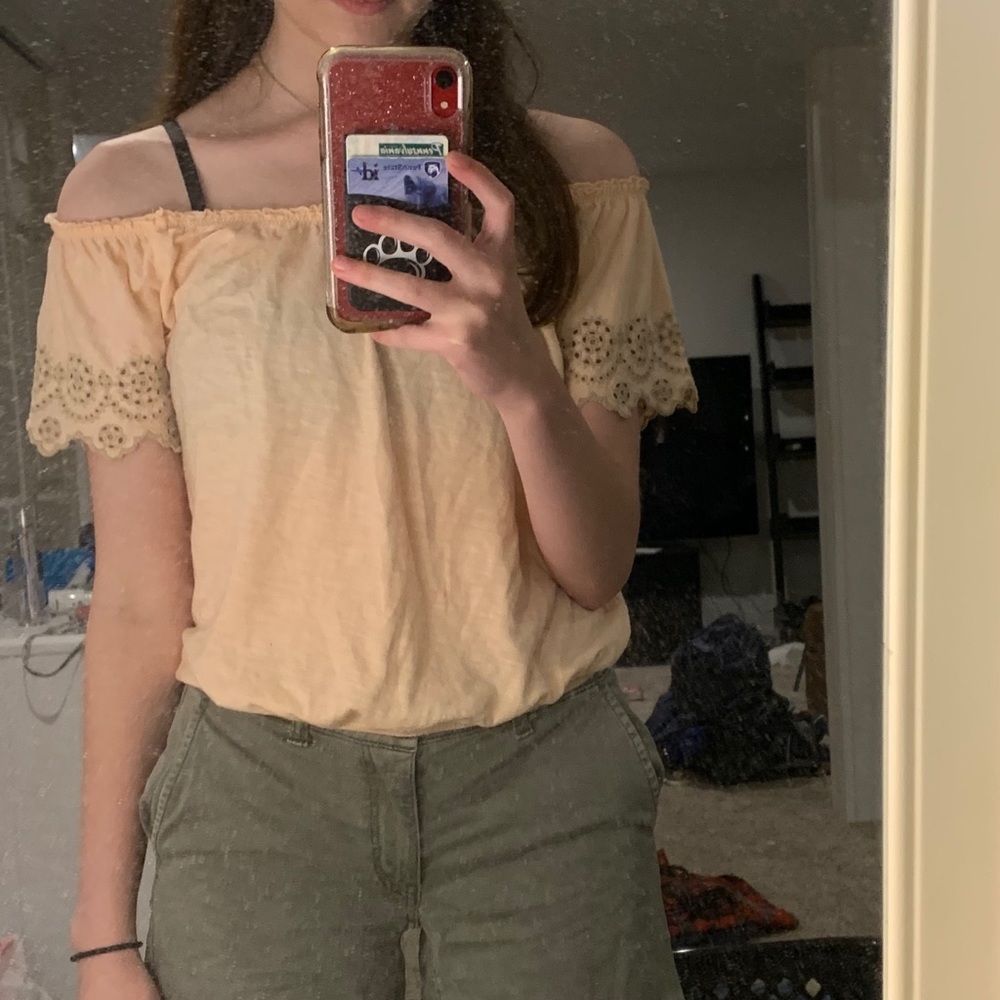 American Eagle Pink Crop Top Size S